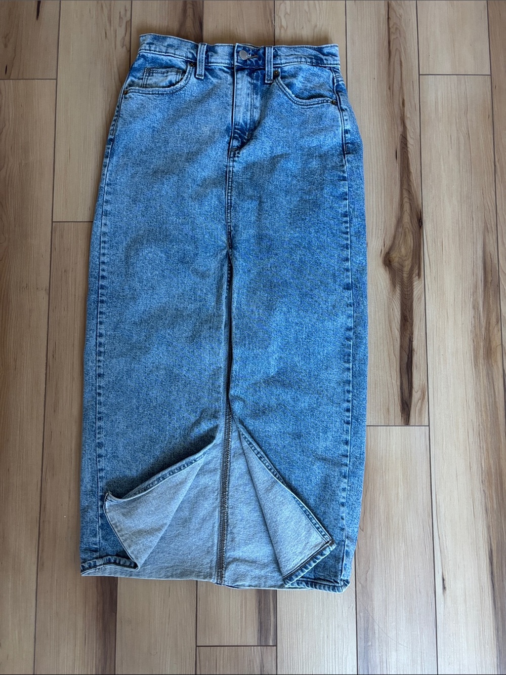 Universal Thread Denim Midi Skirt in Light Blue